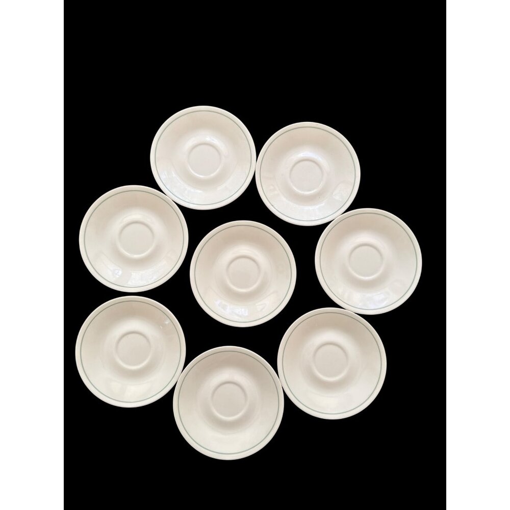 Corelle By Corning Calico Rose Floral Rim 8 Beige Saucers 6.25 inch USA